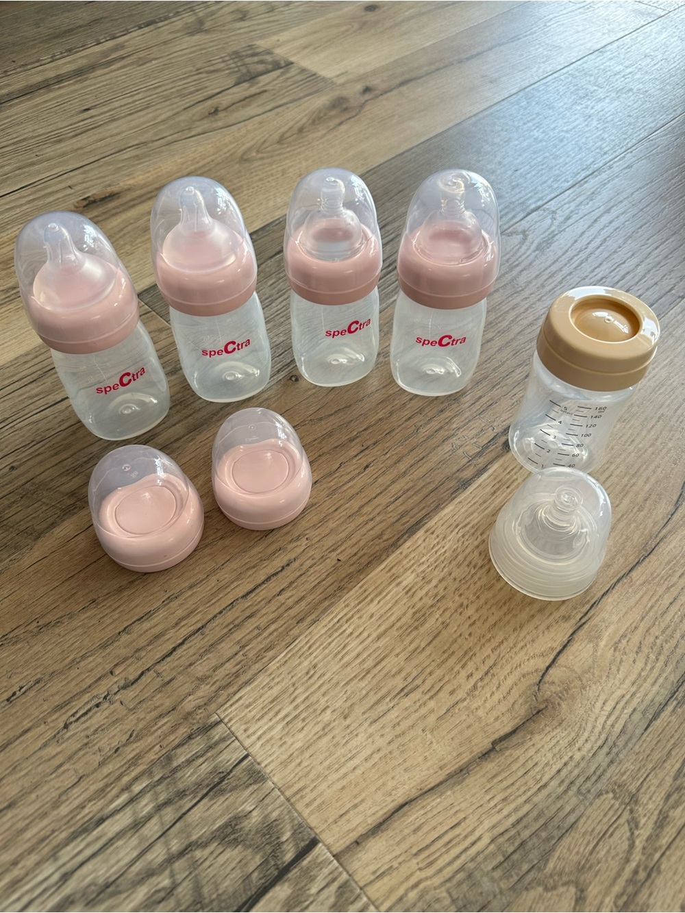 Spectra Baby Bottles Set in Pink and Clear